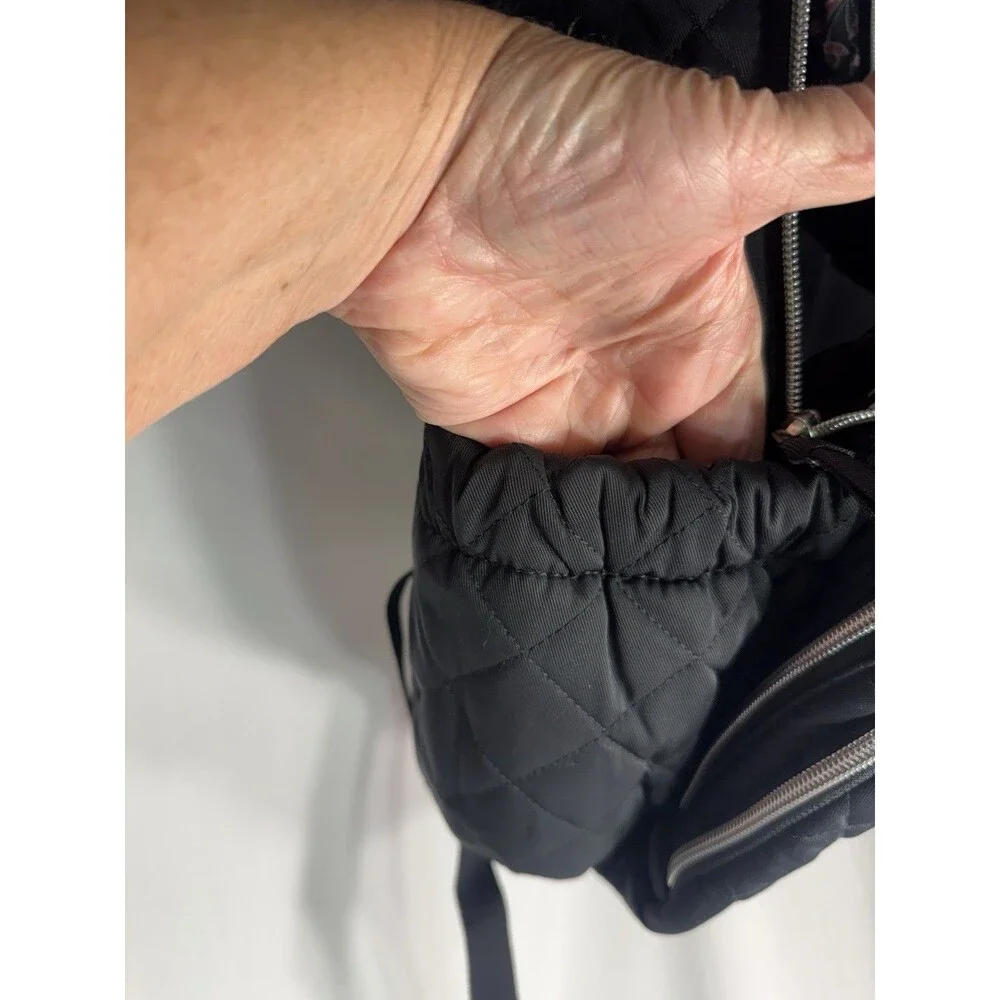 Vera Bradley Large Quilted Backpack Black Unisex  Fabric  NWT